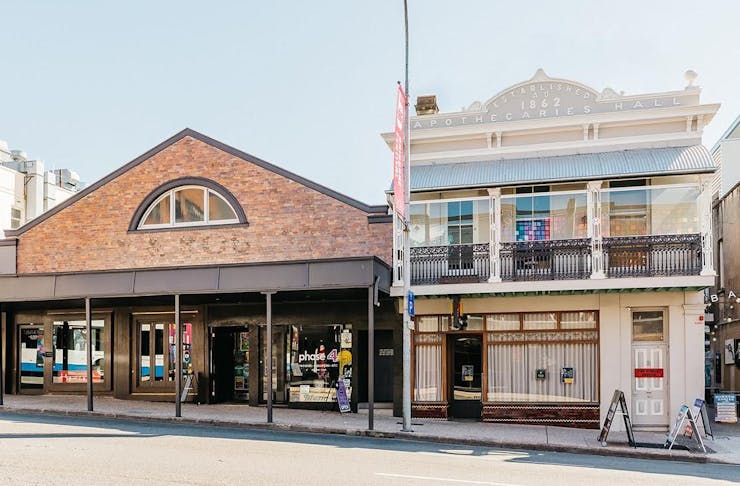 Image of two heritage buildings on a Brisbane street