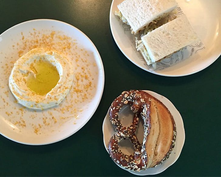 pretzel and whipped bottarga dip