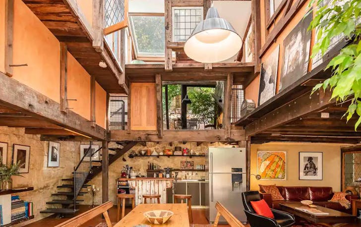 light airy interior of a charming wood panelled heritage home