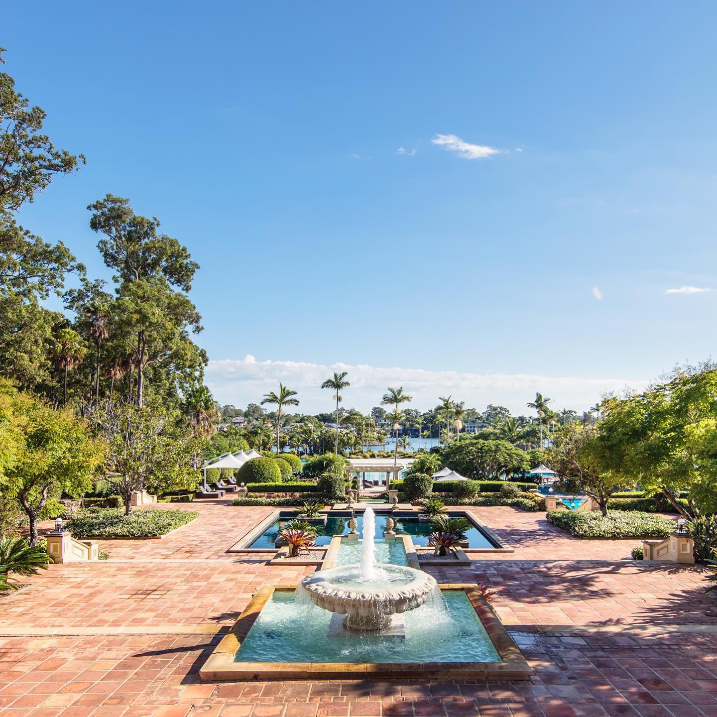 fountains outdoor in a garden area at Intercontinental Sanctuary Cove, a Queensland resort