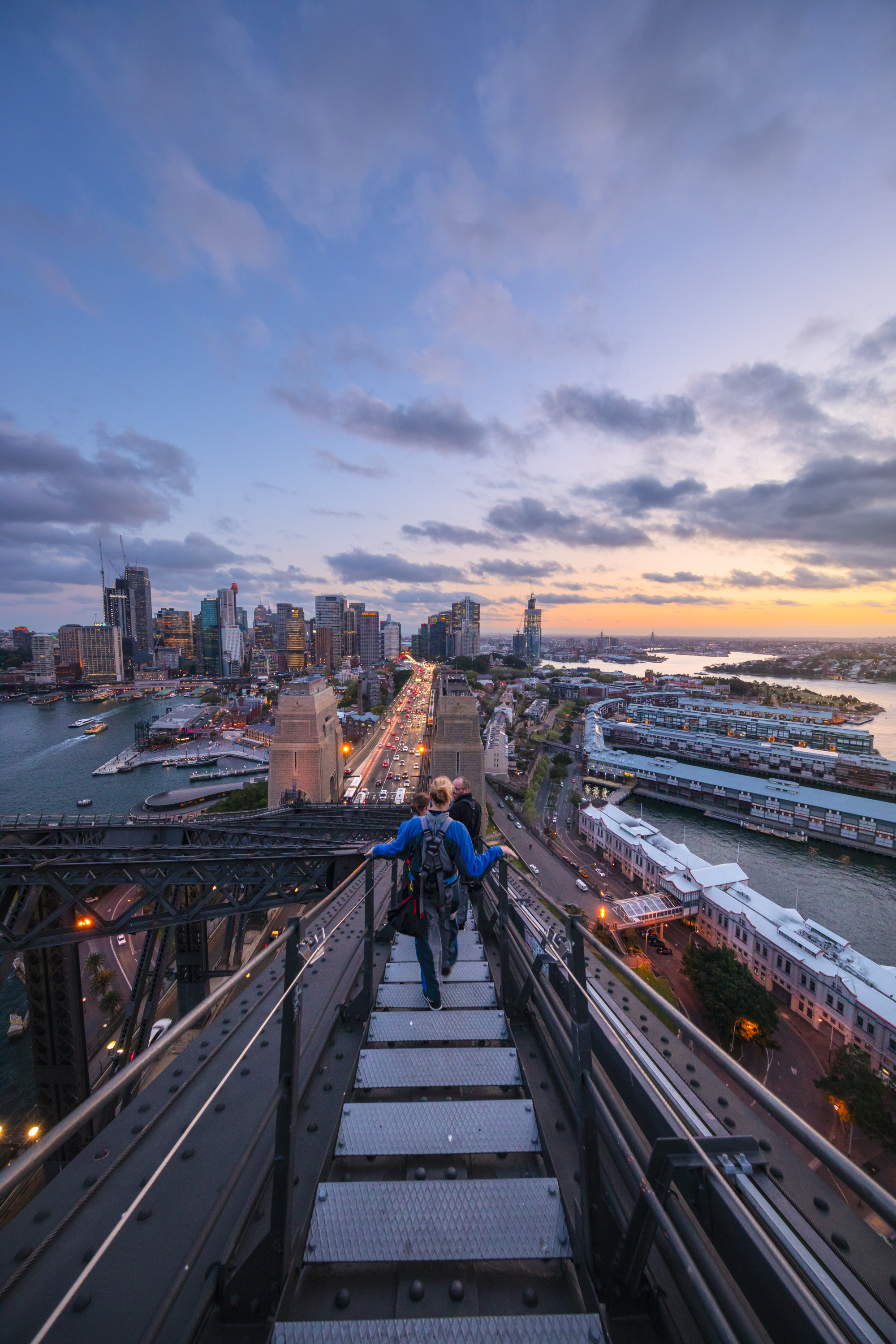 a stunning dawn climb of the sydney harbour bridge