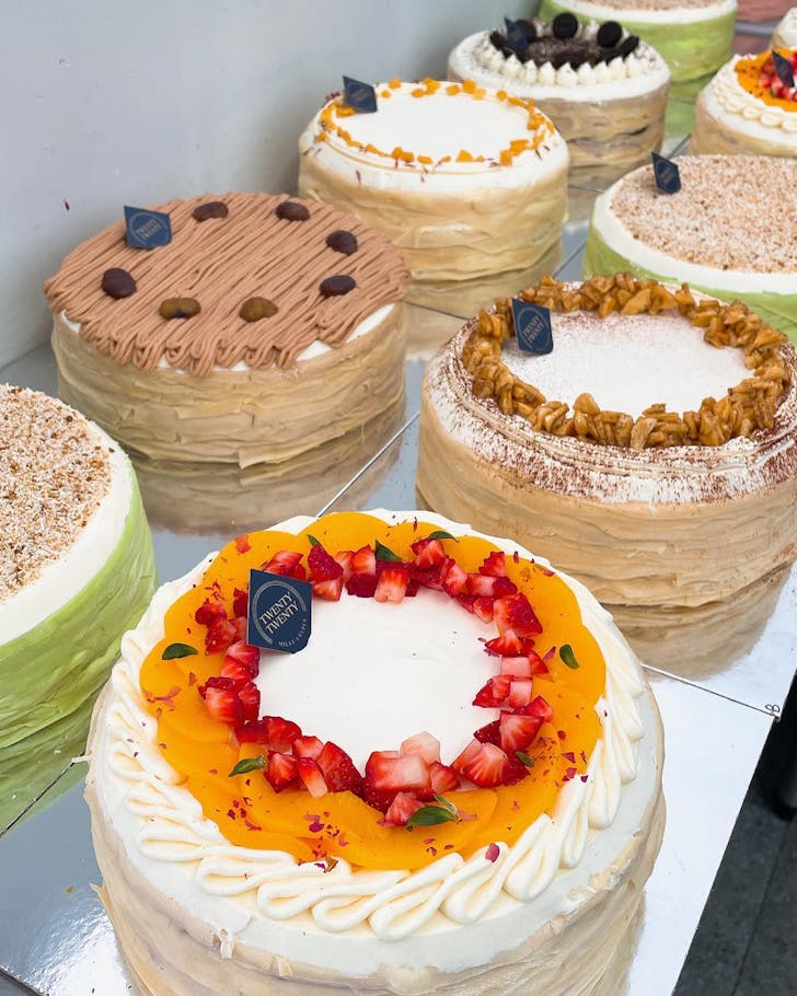 A selection of mille crepe cakes from 20Twenty in Northbridge