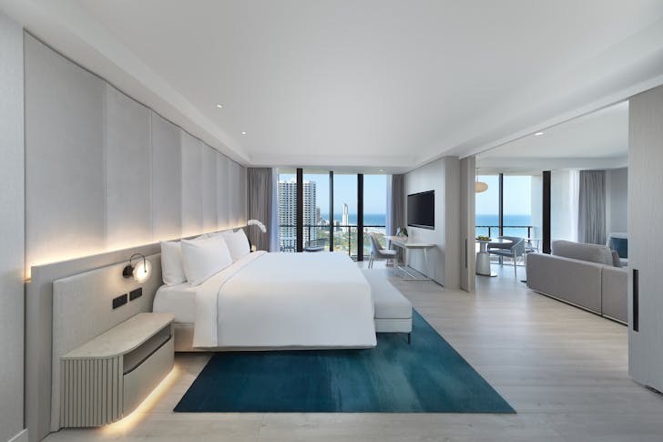 a luxury hotel room