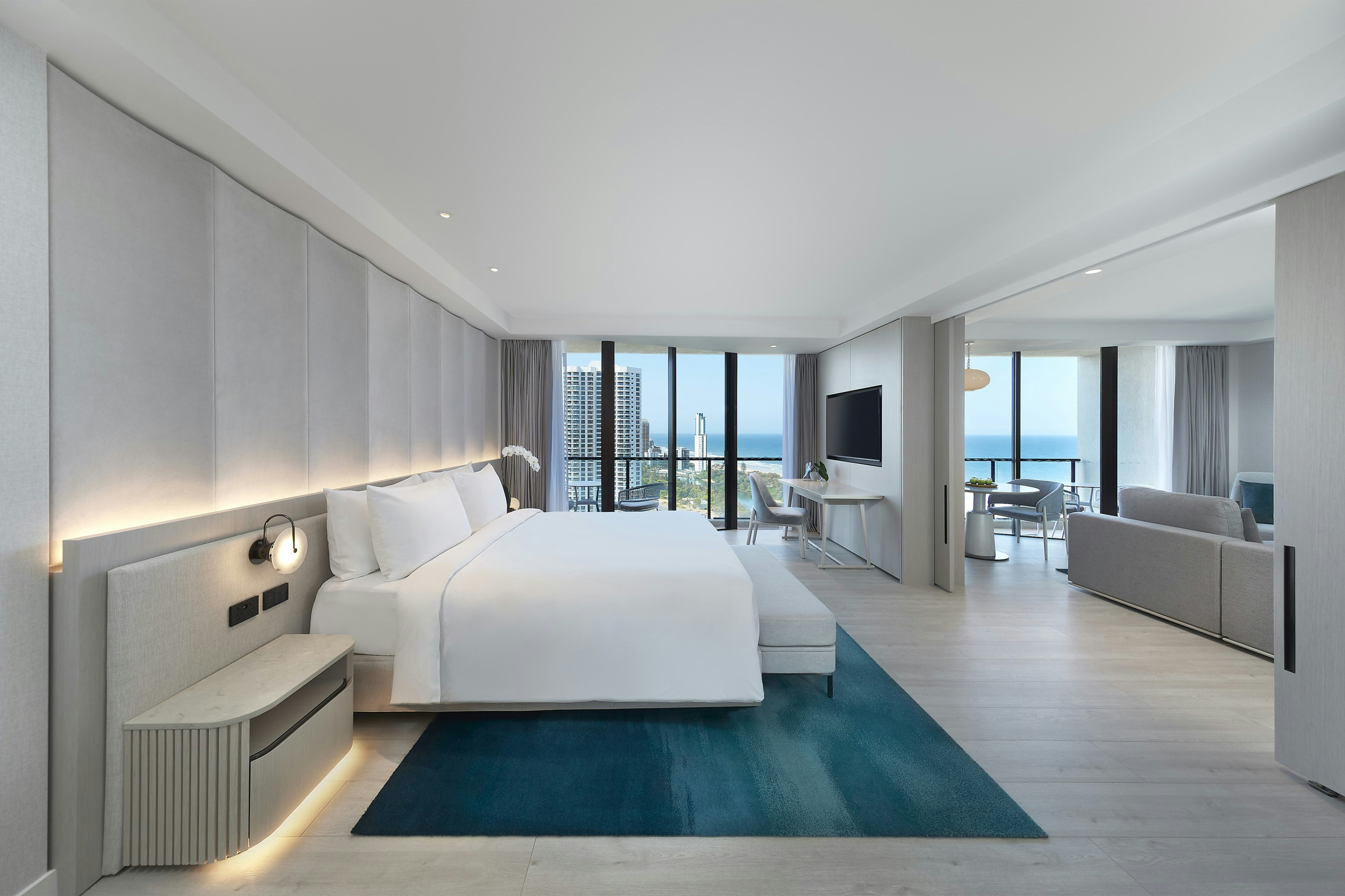 a luxury hotel room