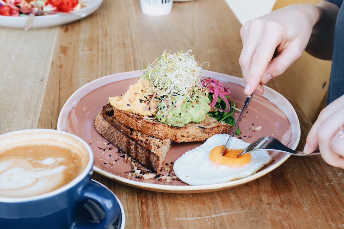 avo and eggs on toast