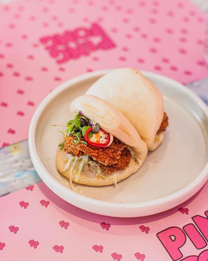 a bao bun on a plate