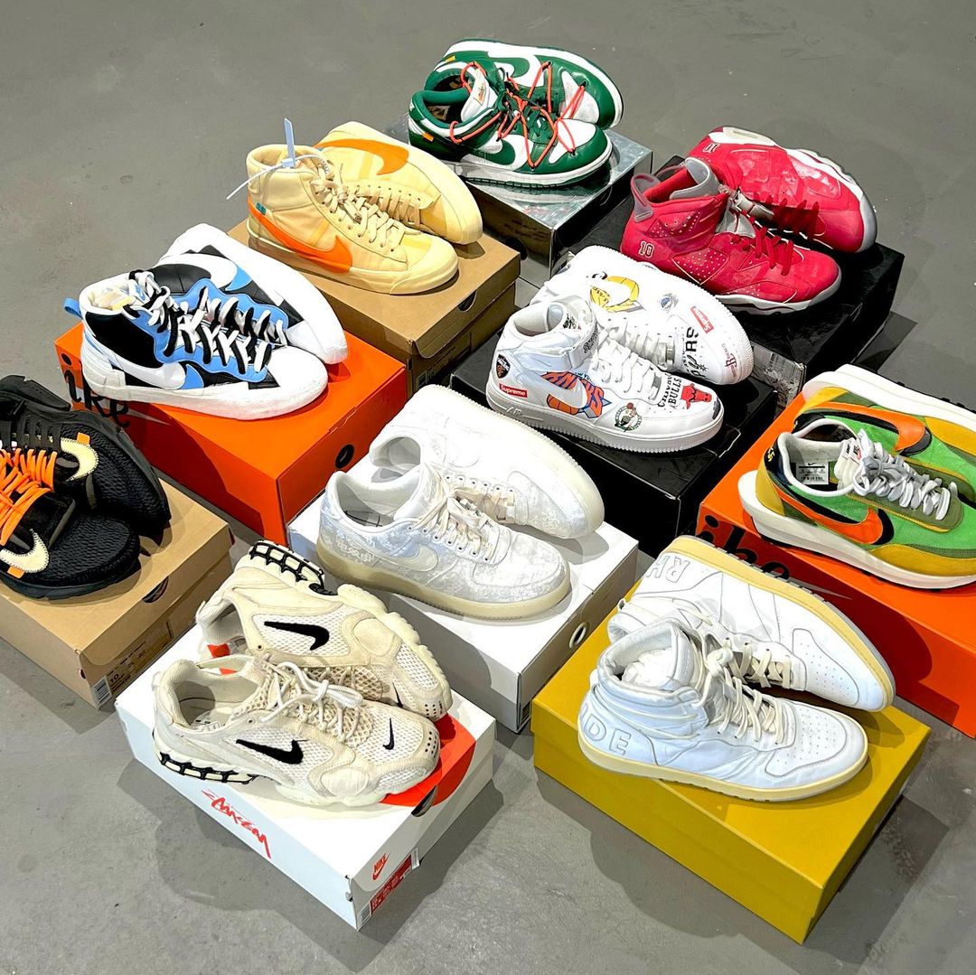 several pairs of vintage sneakers