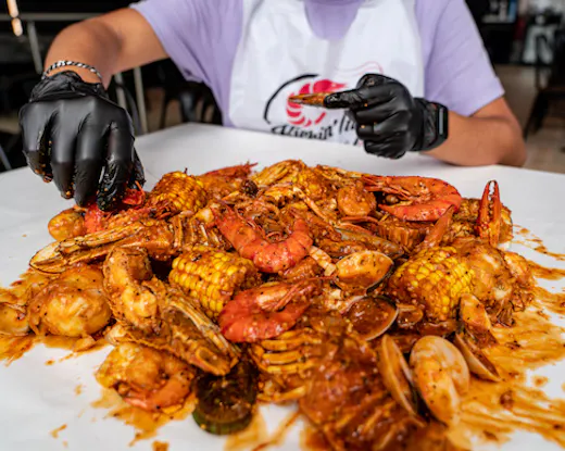 A spread of seafood