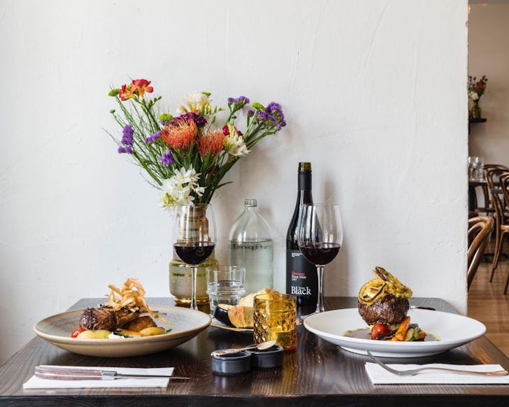A beautiful dinner for two is set at Twenty Seven Steps.