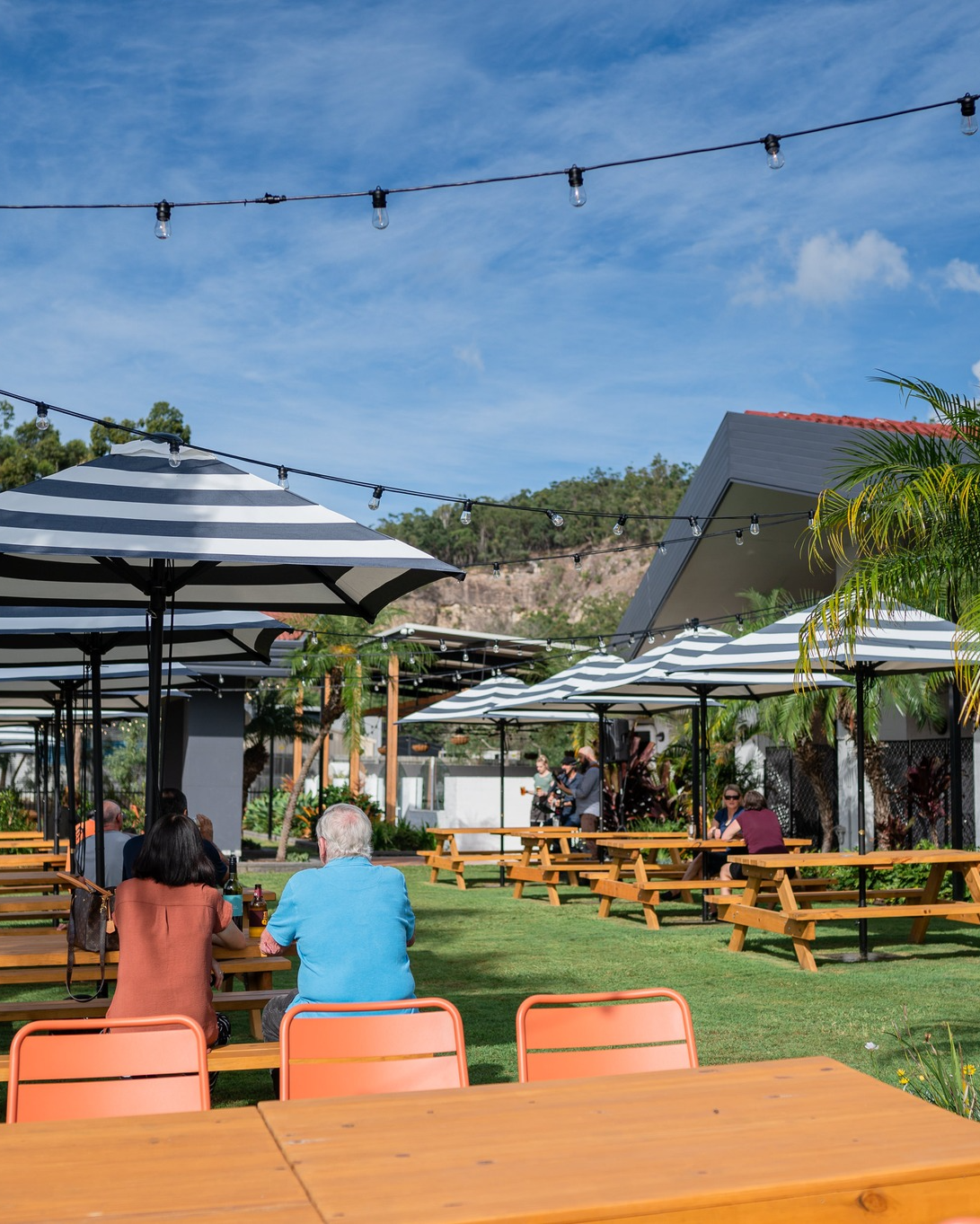 an outdoor beer garden at Salisbury Hotel, a Brisbane pub on the south side