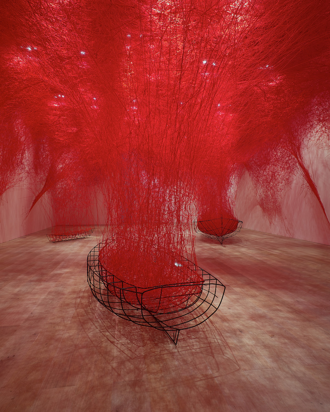Chiharu Shiota art piece of red thread