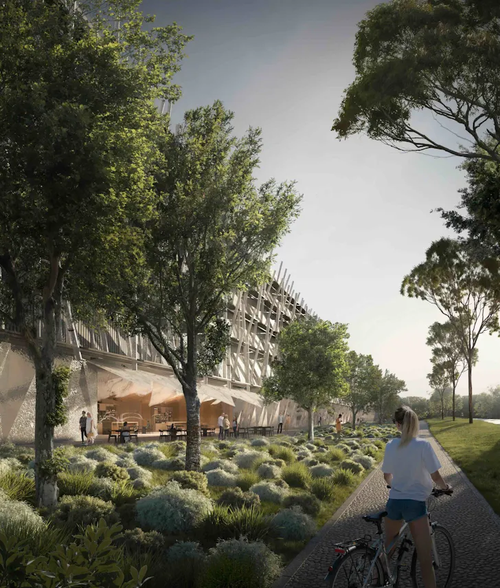 An artists impression of the exterior of Winter Sports World in Western Sydney.