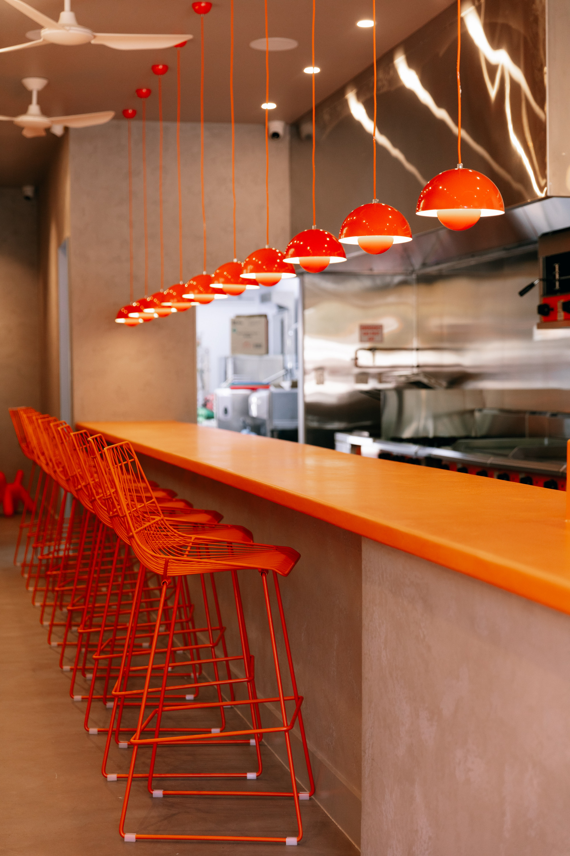 the interior of a diner