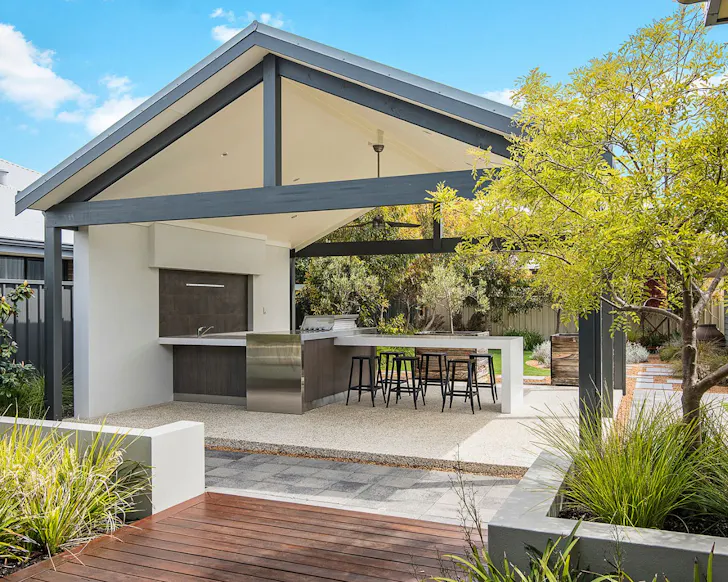 The outdoor kitchen at 7th Heaven  best Busselton Airbnbs