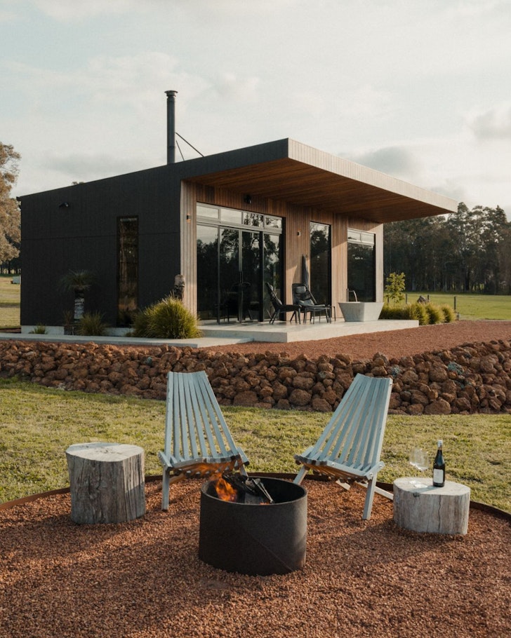 The fire pit outside 8 Paddocks Chalets one of the best Margaret River accomodation options