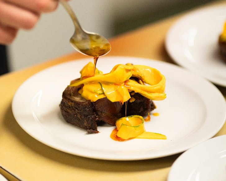 Kelmarna Farm Dinner dish from previous season by Chef Georgia, captured by Alex McVinnie