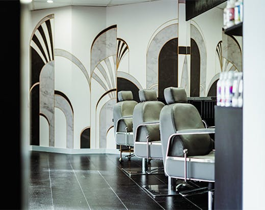 Art Deco style salon.