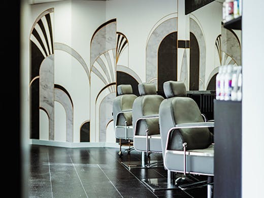 Art Deco style salon.