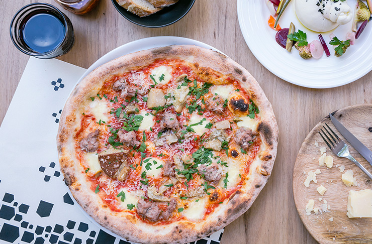 A fresh pizza out of the oven from one of the best pizza restaurants in Melbourne, A25.