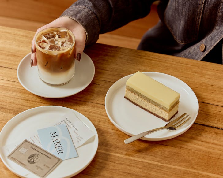Cake coffee and card
