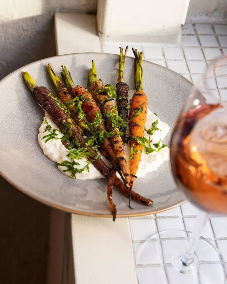 Smoked carrots with cream at Il Lido
