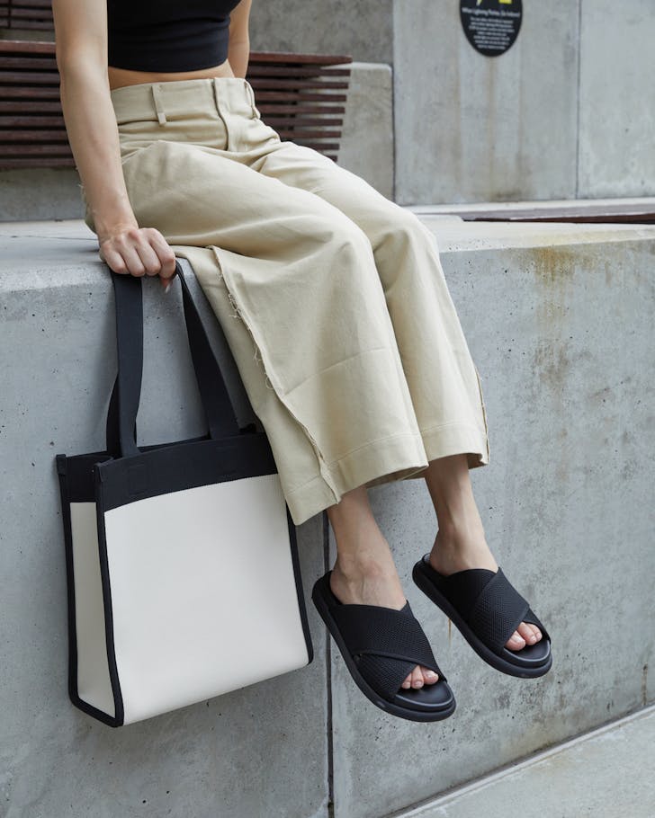 Anothersole sandals and tote bag