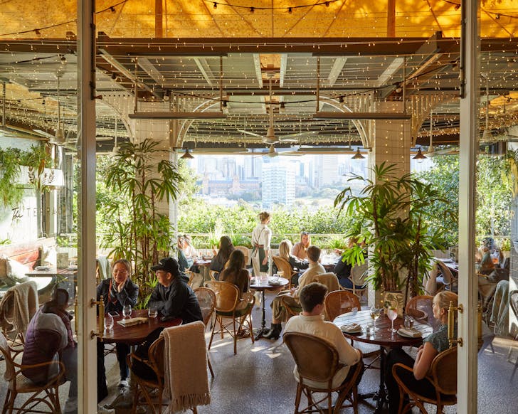 Patio with people