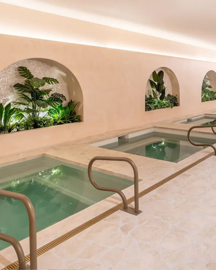 Three pools in pink room