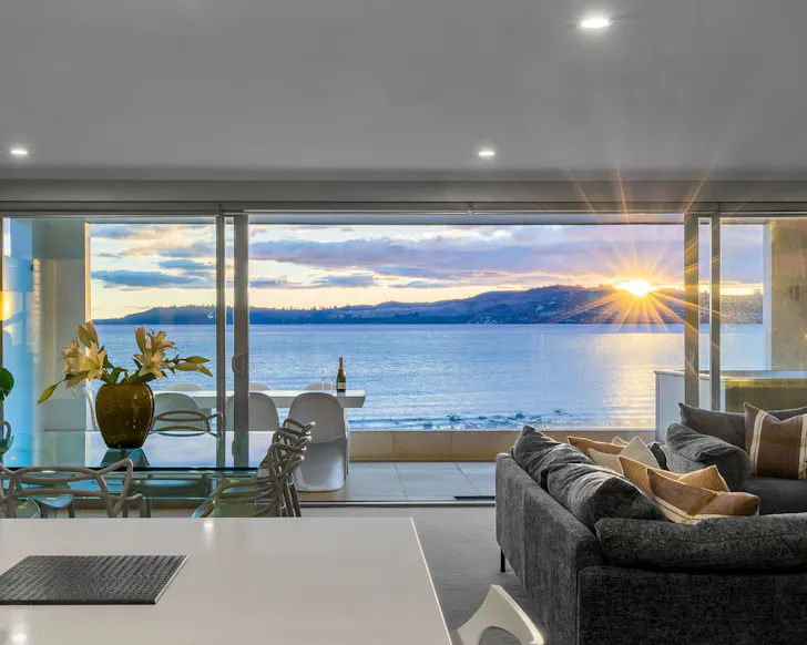 The view of the water from Absolute Lakefront best lakefront Airbnbs NZ
