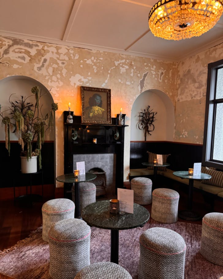 The cosy champagne lounge at Ada. 