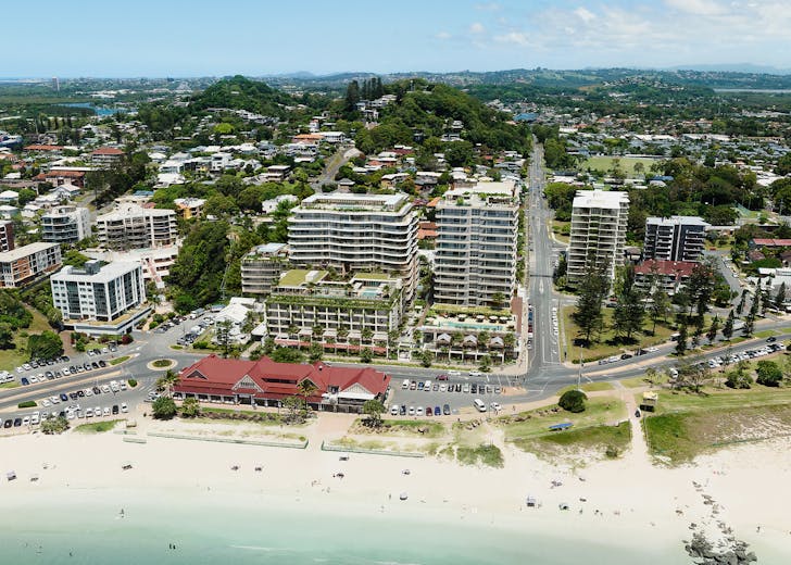 aerial of kirra point precinct