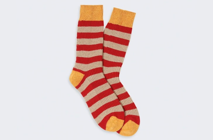The Guest In Residence Striped Ribbed Cashmere Socks, one of the best affordable luxury gifts