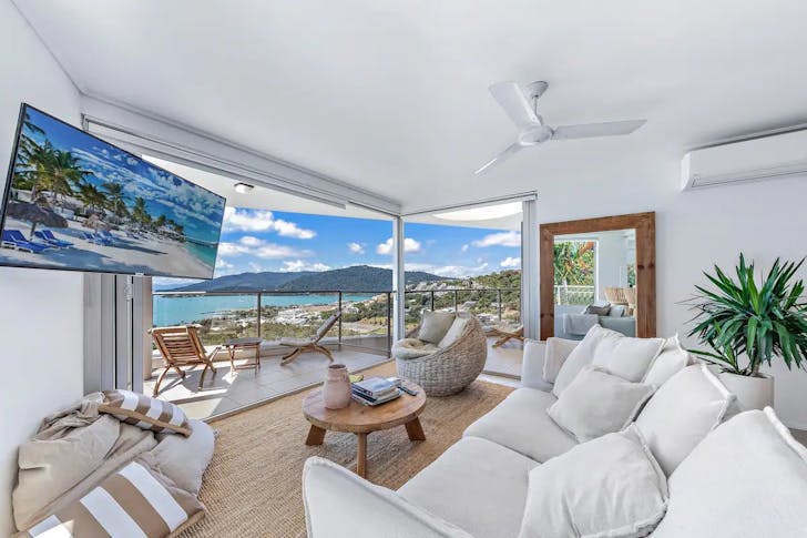 view of Airlie marina from balcony