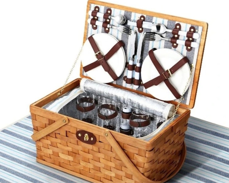A view of the Alfresco Picnic Basket Set one of the best gifts for her