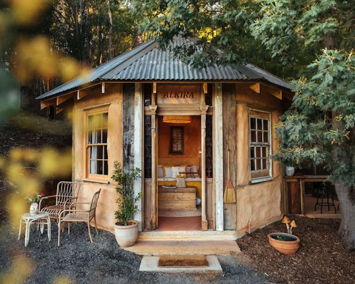 Alkira tiny house with its pointed roof, one of the best tiny houses in Australia