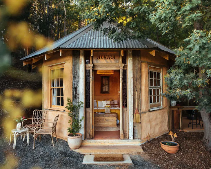 An exterior view of Alkira Glamping best farm stays Victoria