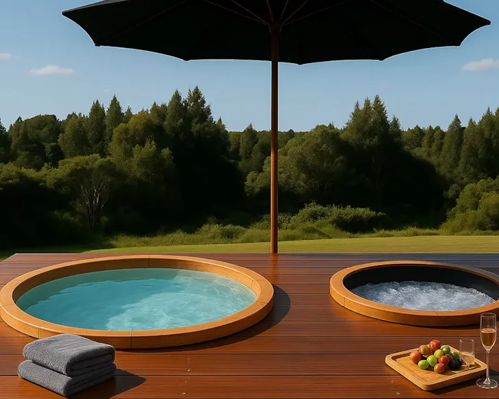 The spa and plunge pool at Allure best romantic getaways near Auckland
