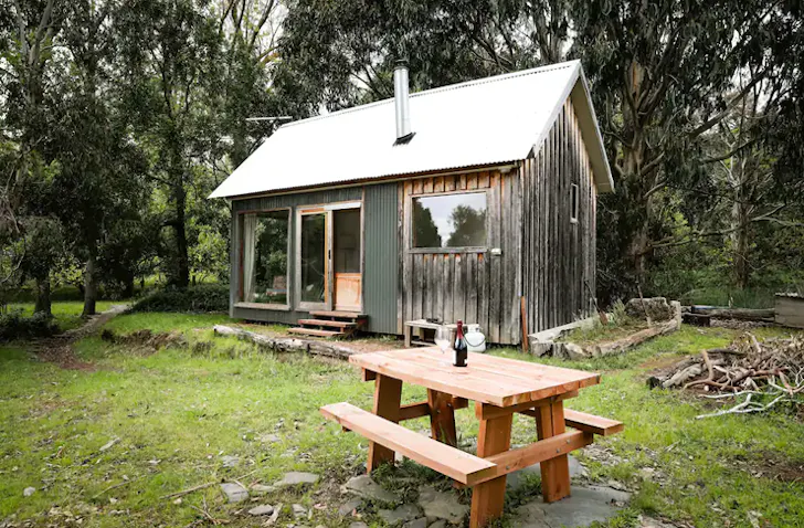 An exterior view of Anarres Organic Eco Village one of the best tiny homes Victoria