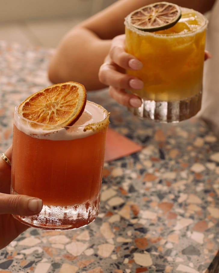 Two cocktails at Ardo Rooftop in Townsville.