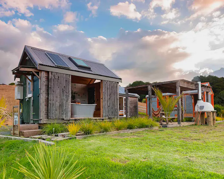 An exterior view of Arohanui Cabins one of the best romantic stays near Auckland