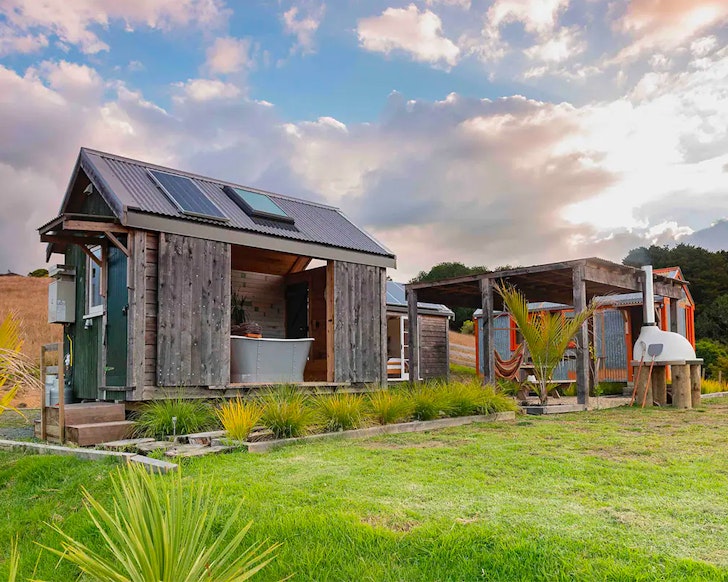 An exterior view of Arohanui Cabins one of the best romantic stays near Auckland
