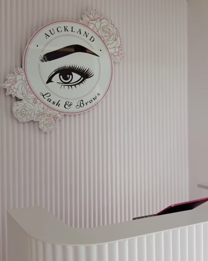 The reception area at Auckland Lash And Brows. 