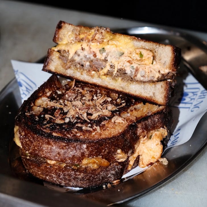 Beef rendang toastie