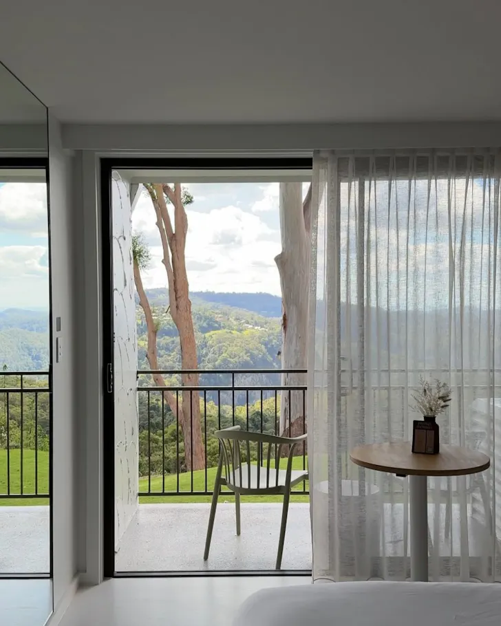 Room with curtains