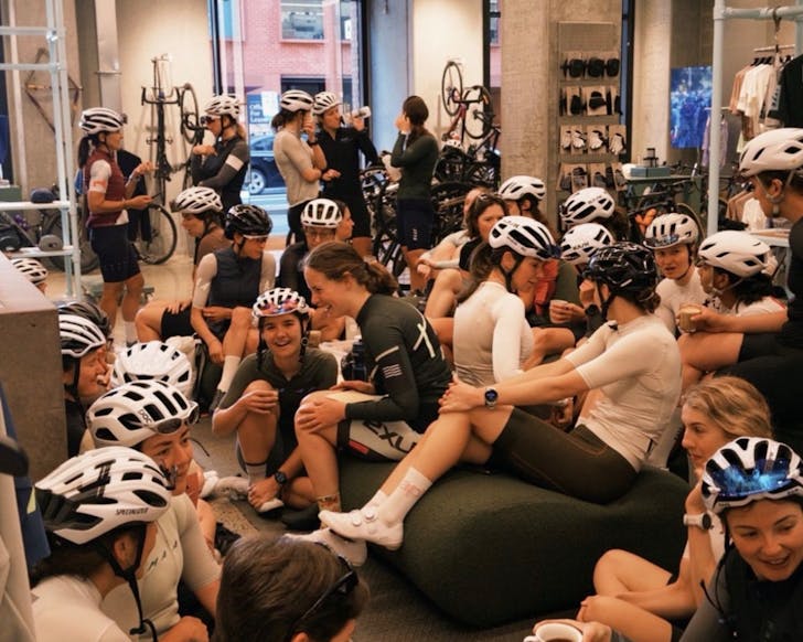 Group of people sitting with coffees