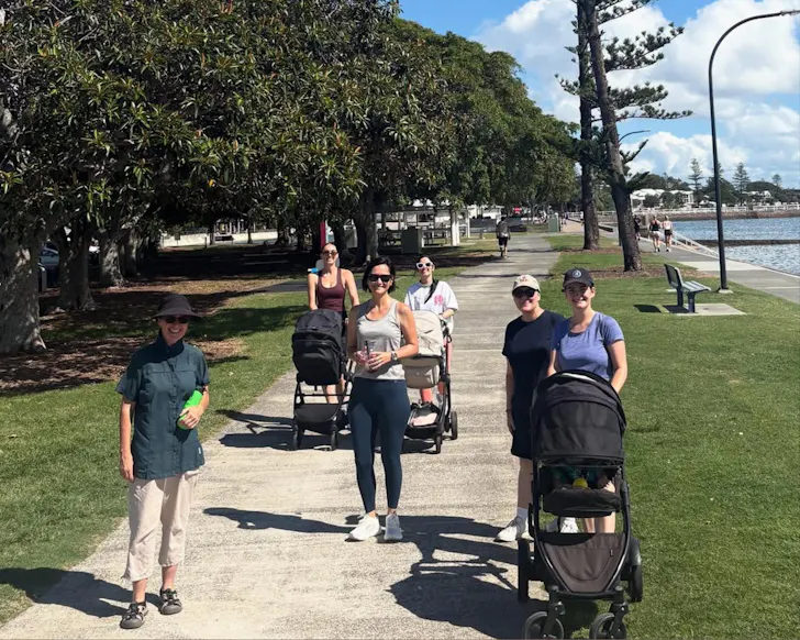 Group of women with prams