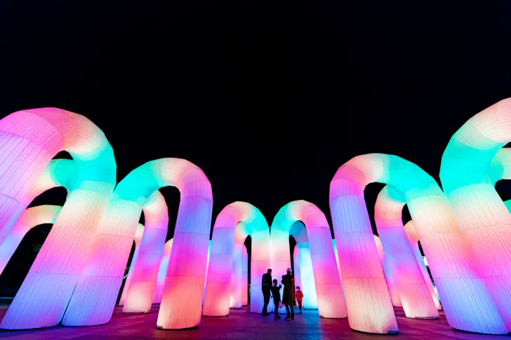 A huge inflated and colourful installation.