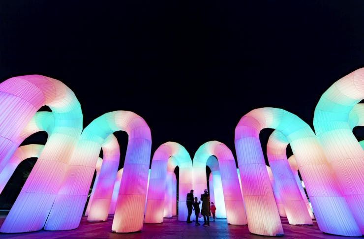 A huge inflated and colourful installation.