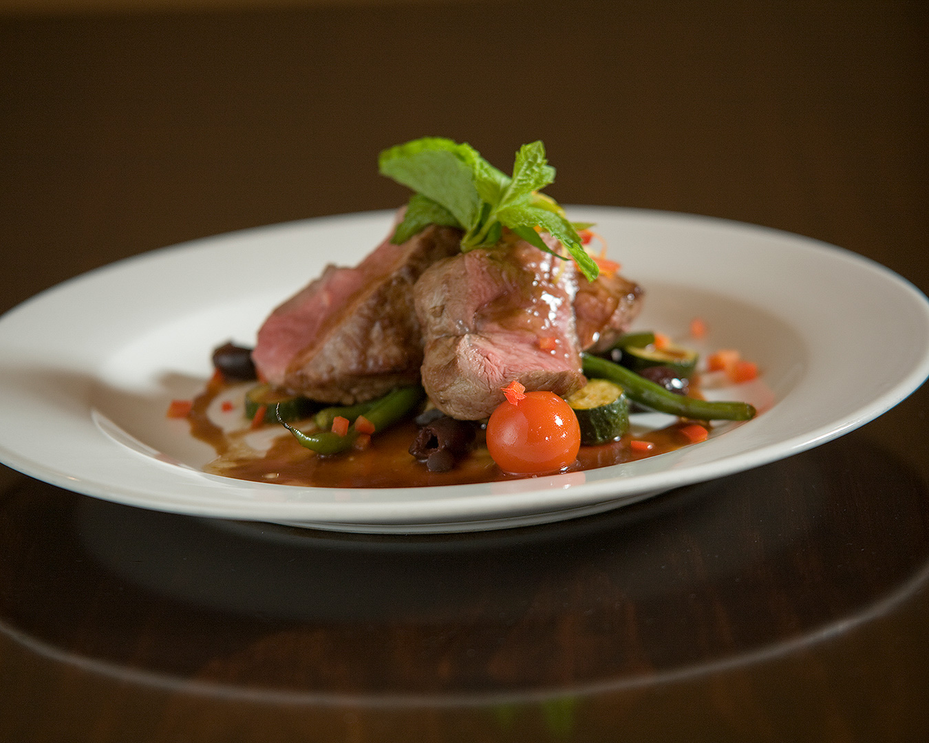 A delicious meat dish nicely plated at Bacchus.
