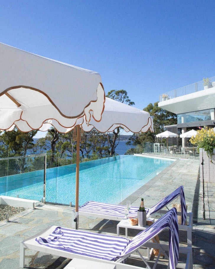 A view of the pool at Bannisters Port Stephens one of the best hotels in Australia